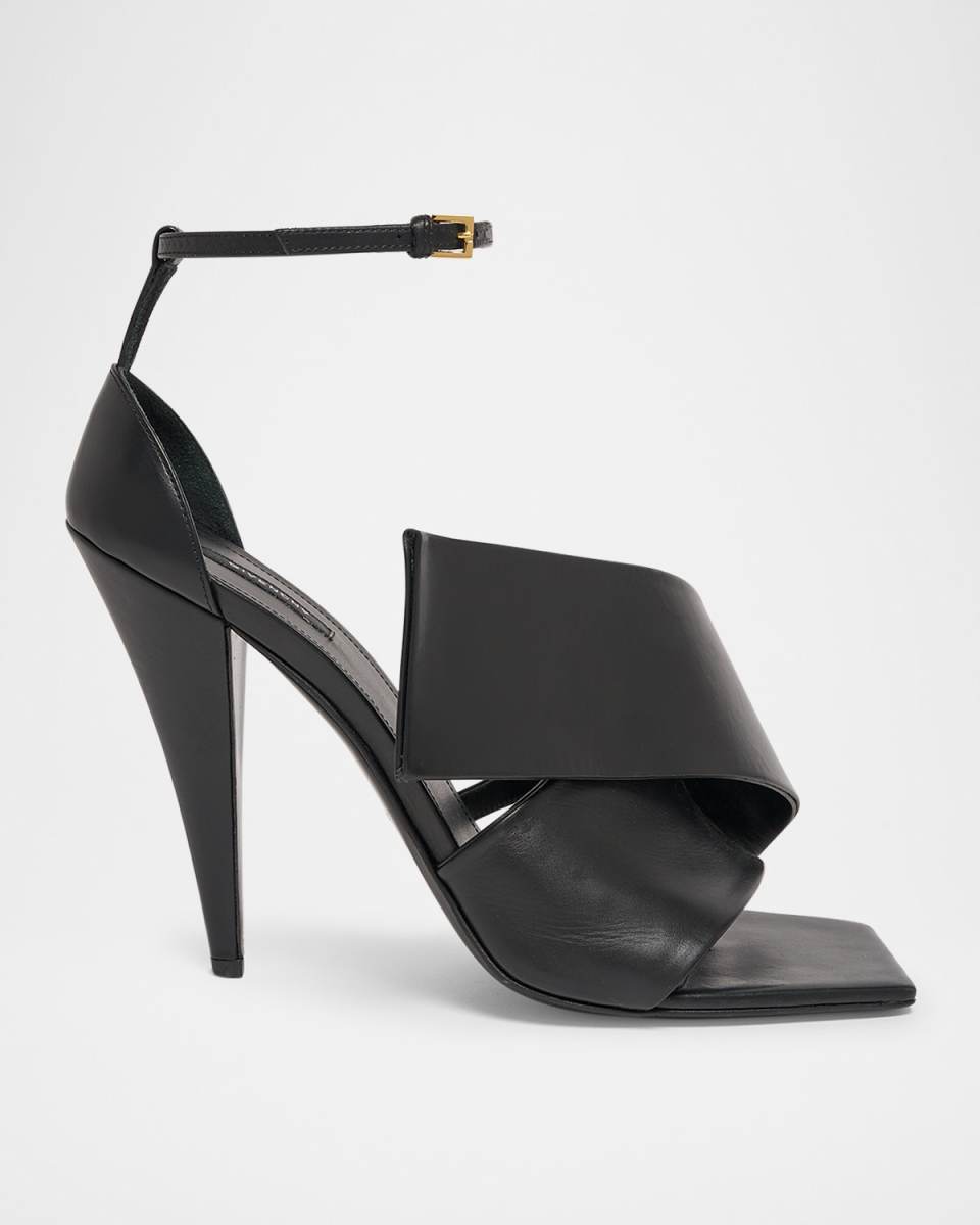 Twisted Ribbon Leather Sandals